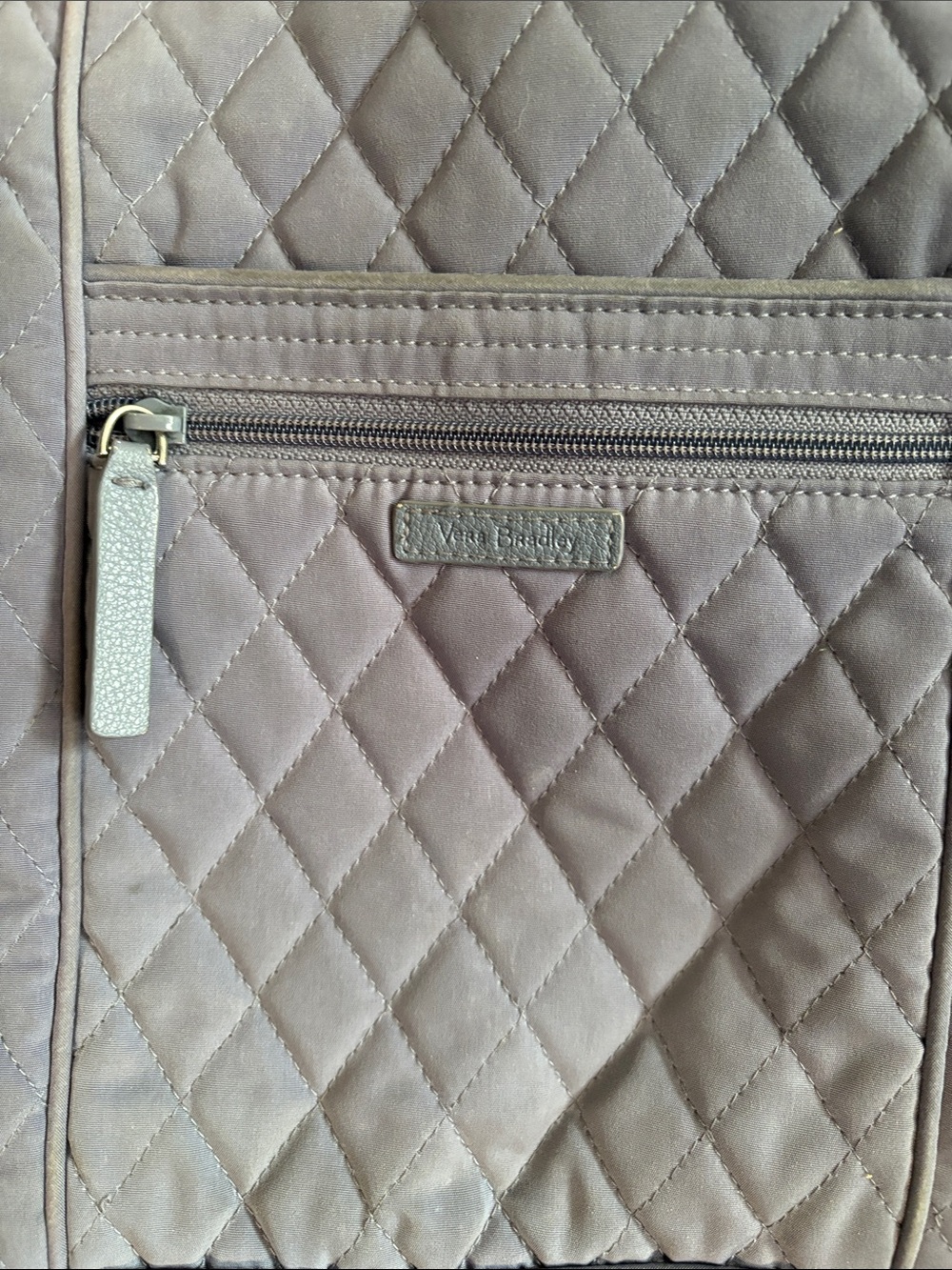 Vera Bradley Quilted Taupe Gray Crossbody Bag